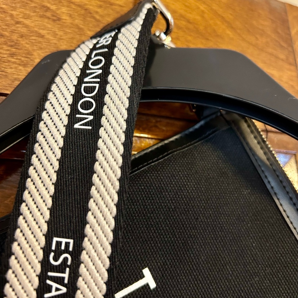 NWT Ted Baker Black Logo Zip Pouch with Strap - Picture 10 of 10